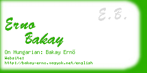 erno bakay business card