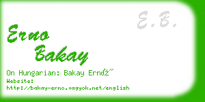 erno bakay business card